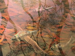Lin Onus, Fish and Leaves (Airport), 1995