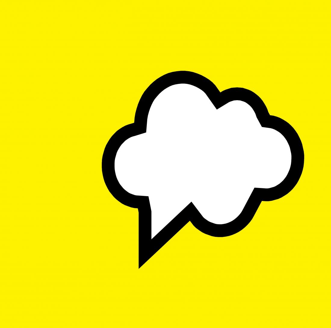 Speech bubble with yellow background