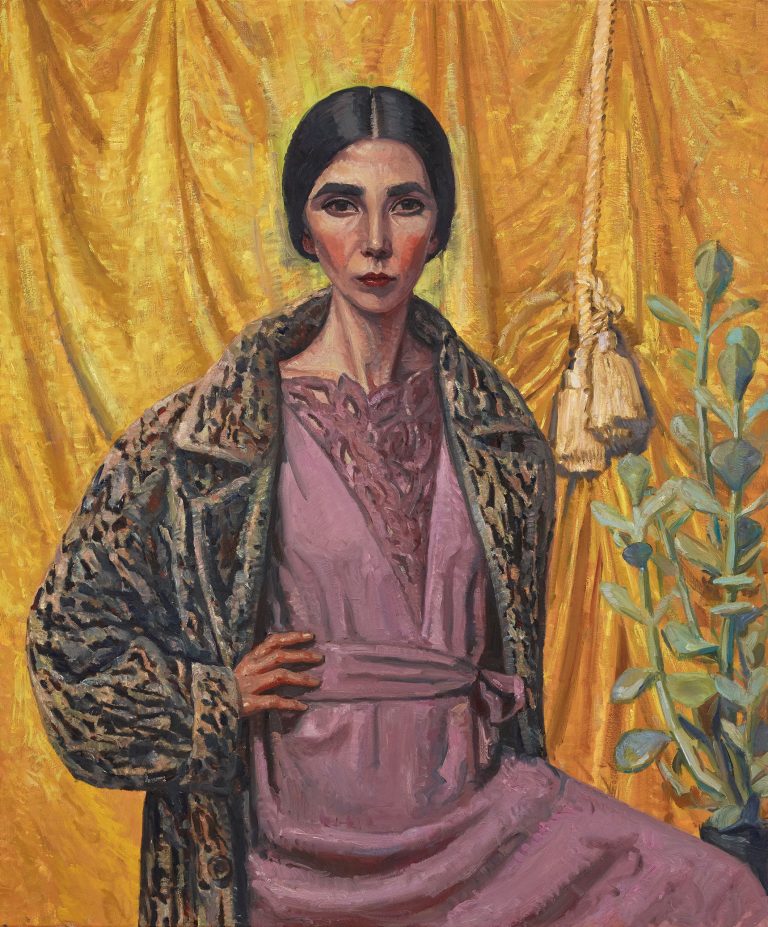 Yvette Coppersmith, Self-portrait, after George Lambert, oil and acrylic on linen, 132 x 112cm. Image: Art Gallery of NSW.