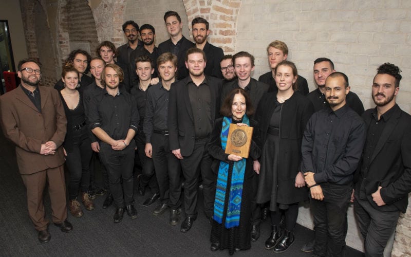 Judy Bailey with students from the Sydney Conservatorium of Music. Image supplied.