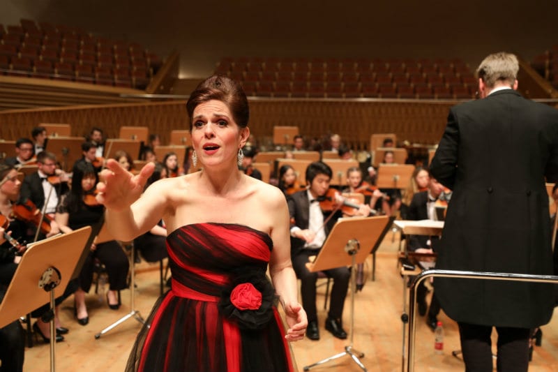 Mezzo soprano Heather Fletcher with the University of Melbourne Symphony Orchestra in Shanghai. By Lori Wu.