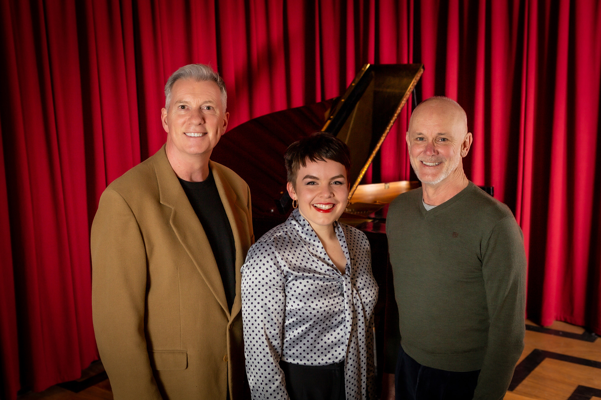 L–R Dr Andrew McAliece, Willow Sizer, and Dr Richard Simmie. Image by Sav Schulman. 