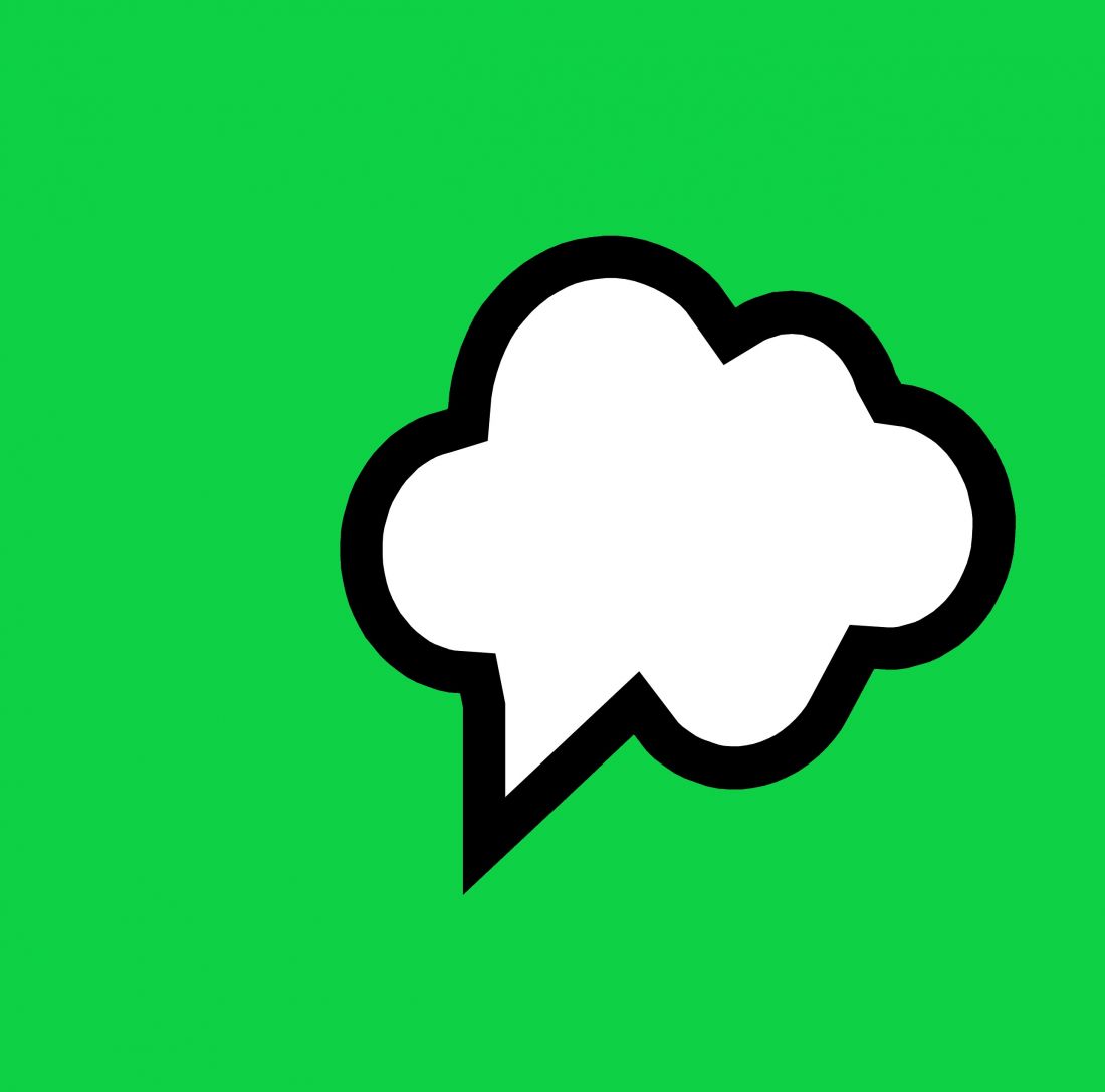 Speech bubble with green background