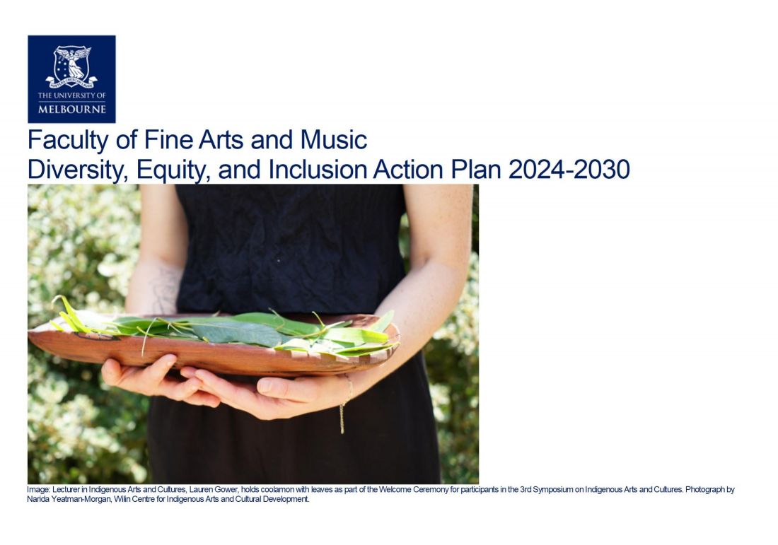 Faculty of Fine Arts and Music Diversity and Inclusion Action Plan Version 1, 2024 – 2026 (Accessible Word Doc)