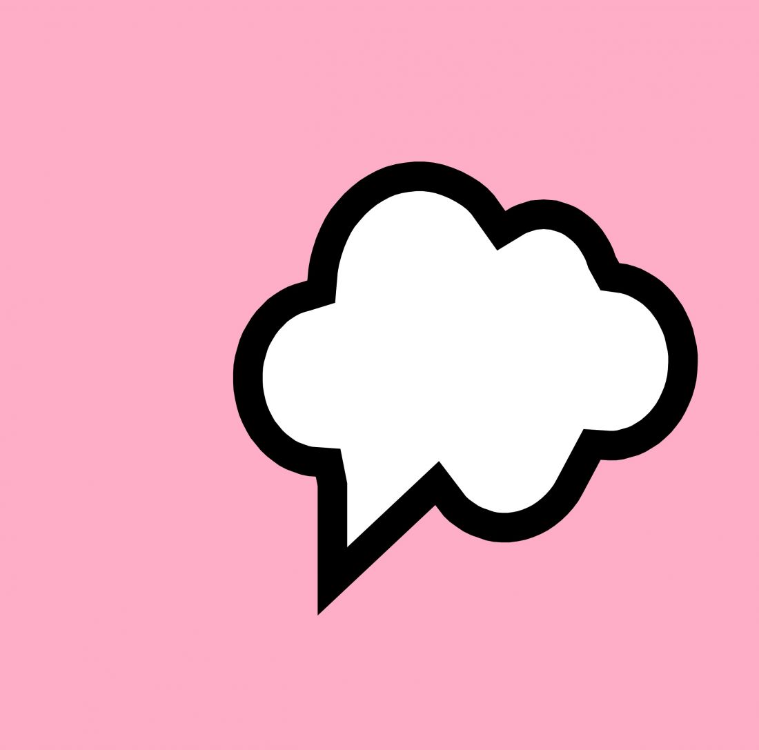 Speech bubble with pink background