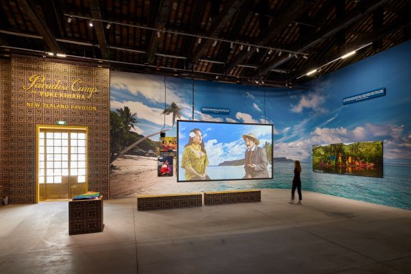 Yuki Kihara, Paradise Camp, curated by Natalie King. Installation view, Biennale Arte 2022.