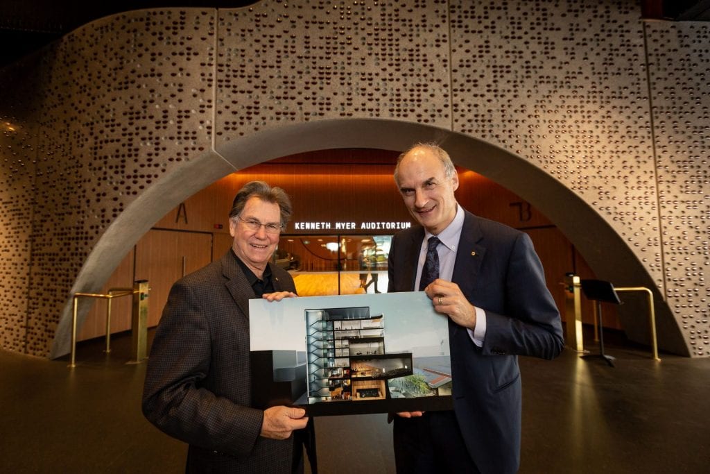 Professor Barry Conyngham and President of the Myer Foundation Martyn Myer at The Ian Potter Southbank Centre. By Sav Schulman.