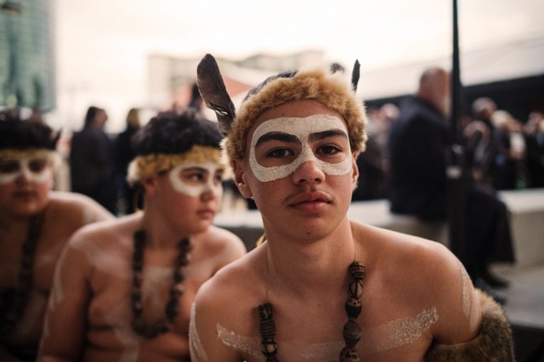KC Taunoa was one of seven dancers to perform at the Welcome to Country ceremony at The Ian Potter Southbank Centre on 1 June, 2019. By Stephen McCallum.