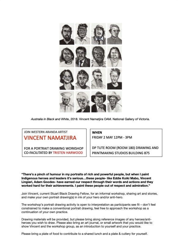 Portrait drawing workshop with Vincent Namatjira
